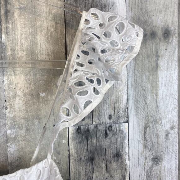 J. Crew Ruffle Jumpsuit in Embroidered Eyelet in White Size 12. - Picture 7 of 13